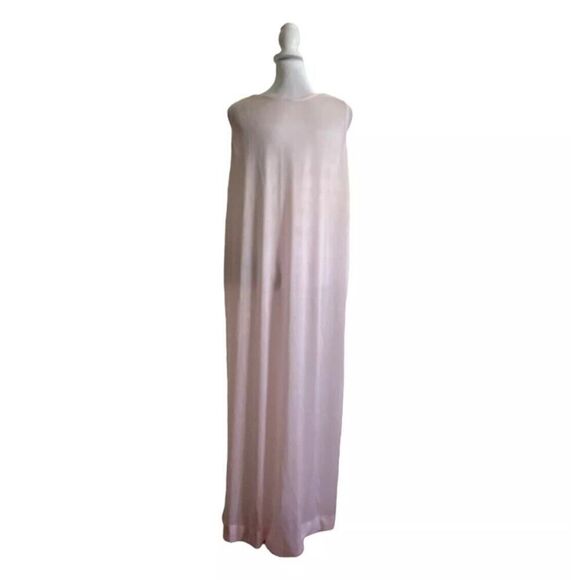 Vintage Victorian Style Light Pink Lace Trim Womens Intimates Slip Night Gown - Picture 6 of 9
